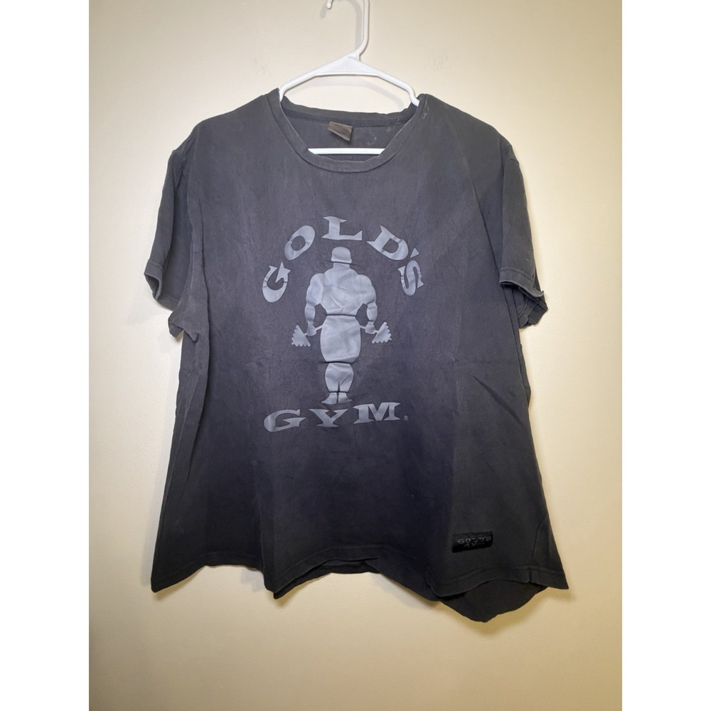 Official Men's Gold's Gym Shirt Gray Short Sleeve Sz 2XL